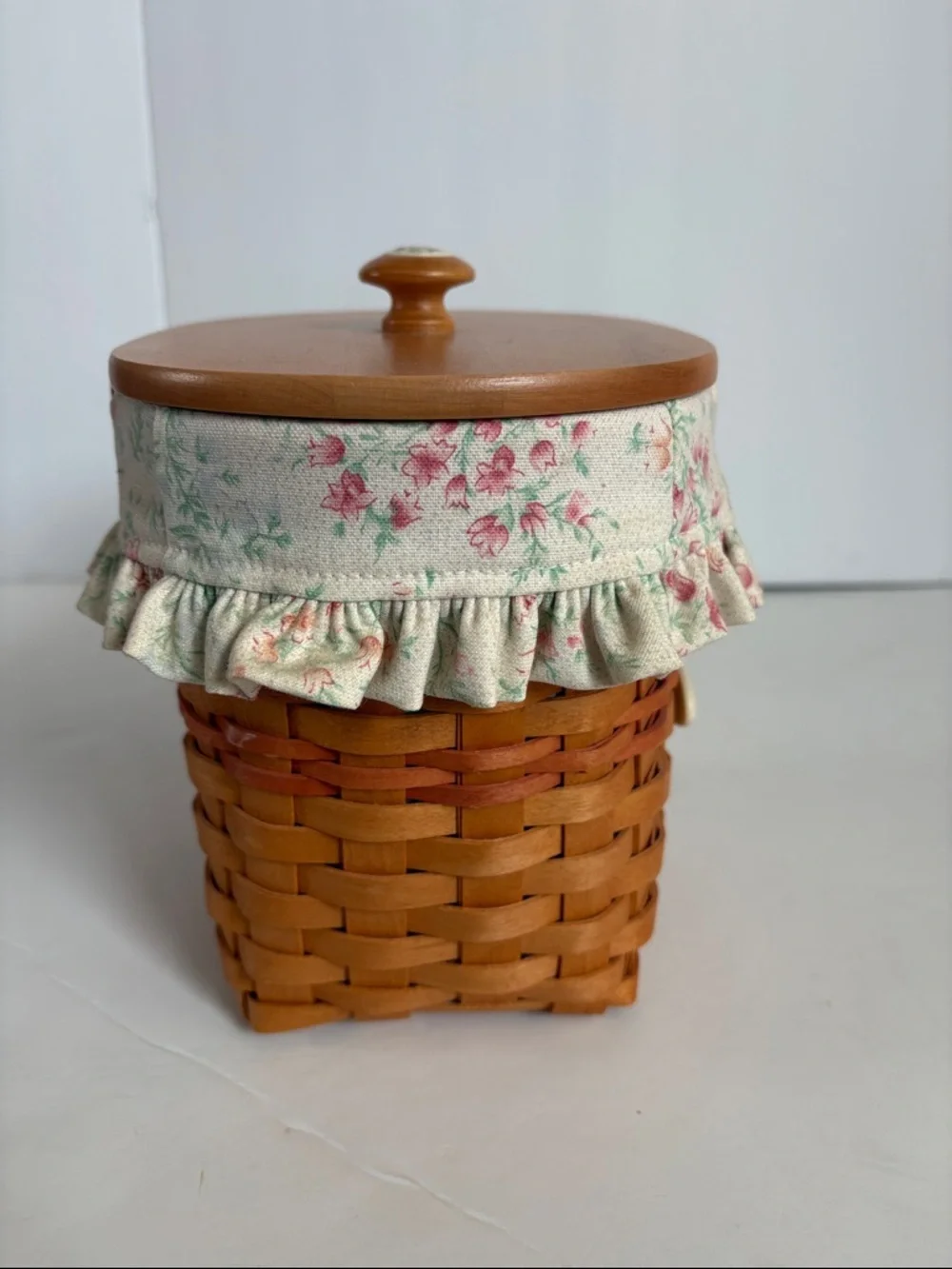 Longaberger 2001 Mother’s Day Vintage Blossoms Basket w plastic and floral liner